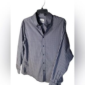 Lucky Brand Shirt Men’s Size Slim Fit XL Black and White Plaid Button Up